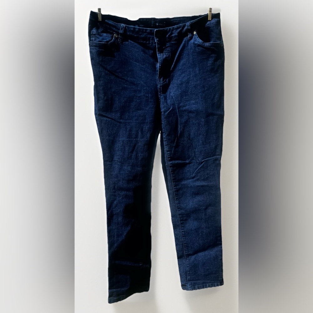 Denim 24/7 Women's Dark Blue Straight Leg Jeans - Stretch